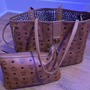 MCM Liz Reversible Medium Tote With Removable Zip Pouch